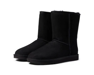 Womens UGG Classic Short Boots - Black Suede, Size 9 US [1016223] - Picture 1 of 5