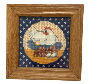 Vintage Dimensions Country Chicken #3534 Cross Stitch Completed and Framed - Picture 1 of 3