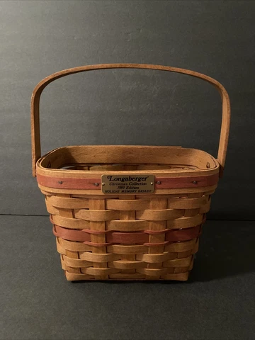 Longaberger Christmas Collection Red Holiday Memory Basket 1989 Cover