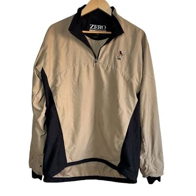 Zero Restriction Jacket Pullover Mens Medium Beige Tan Black Golf Windbreaker - Image 1 of 4