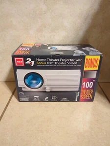 HD RCA, 480P LCD Home Theater Projector with Bonus 100" Fold up Projector Screen - Picture 1 of 3