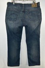John Varvatos USA Bowery Slim Straight Jeans Mens Size 38 Blue Meas. 37x30