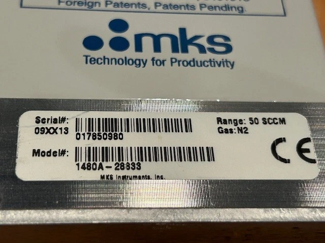 MKS MFC DEVICENET 1480A-28833 50 SCCM N2 Foto 1 de 2