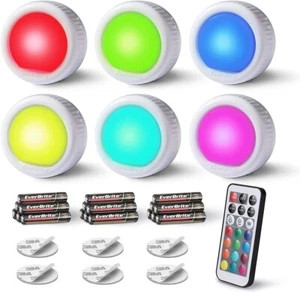 EverBrite Tap Light Push Light Wireless Touch LED Puck Light Under Cabinet 6Pack - Picture 1 of 8