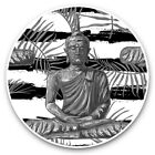 2 x Vinyl Stickers 7.5cm (bw) - Gold Buddha Statue Yoga  #40866