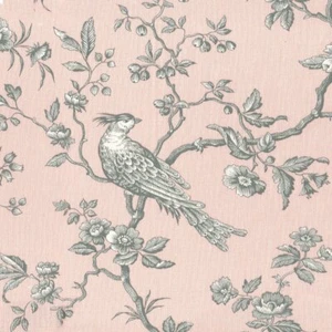 Textiles français The Regal Birds fabric - Vintage Pastel Pink | 280 cm wide - Picture 1 of 6