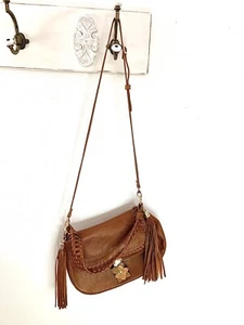 Lionel BoHo fringe weave handle faux leather women’s handbag - Picture 1 of 12