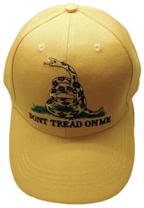 Embroidered Gadsden Don't Tread on Me Tea Party Yellow Hat Cap TRUMP 2024 - Picture 1 of 6