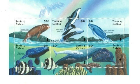 Turks and Caicos - 2002 - Whales - Sheet of Six - MNH Cover