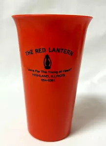 Vintage 1970er The Red Lantern Highland Illinois Werbung Plastikbecher Bulldogge - Bild 1 von 6