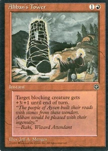 1X ALIBAN'S TOWER (VERSION 2) RED HOMELANDS MTG MAGIC MP X1 (yourdeckbuilder) - Picture 1 of 1
