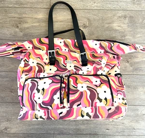Tara Boone Travel Bag Womens Large Colorful Floral Zip Up Retro Read - Picture 1 of 13