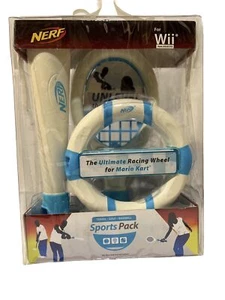 Nerf Wii Sports Pack Baseball Bat Golf Club Tennis Racket Steering Wheel 2009 - Picture 1 of 9