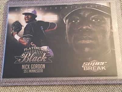 Nick Gordon 2015 Onyx Platinum Black Super Break #PLBK-NG TWINS MARLINS Foto 1 de 2