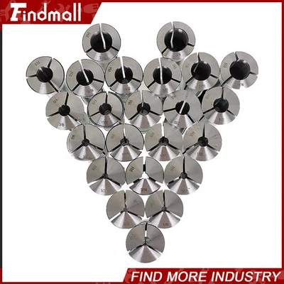 FINDMALL Collet Set Fractional 1/16" To 3/4" High Precision For Bridgeport 23 PCS R8