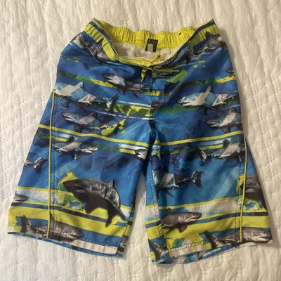 ZeroXposur Boys Swimsuit  L 14/16 Trunks Shorts Blue Yellow Shark Swim - Image 1 of 4