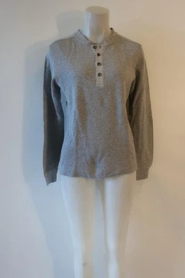 Mens Theory Gray Thermal 3/4 Button Henley Top S - Image 1 of 4