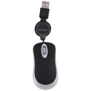 1X( USB Kabel Gebundene Maus Einziehbares Kabel Kleine Maus 1600 DPI Optisc1267 - Bild 1 von 6