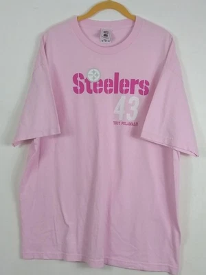 NFL Players T-Shirt Women XL Pink Cotton Troy Polamalu Steeler 43 Short Slv EUC - Image 1 of 4