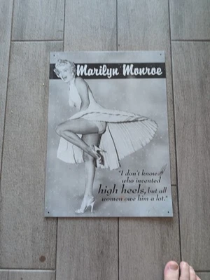 Vintage Marilyn Monroe Metal Sign Tin High Heels Quote classic under dress photo - Image 1 of 4