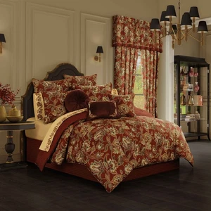 Montecito Red 4-Piece Comforter Set by J Queen - Picture 1 of 5