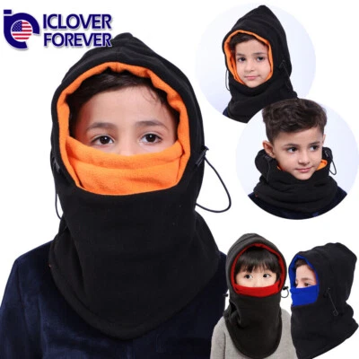 AYAMAYA Kid Winter Balaclava Hat Fleece Ski Face Mask Snood Warm Boys Girls Children Cap