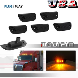 5x Luces de circulación LED 4300K ahumadas para cabina de techo para 15-20 Kenworth T680 T770 T880 - Imagen 1 de 12