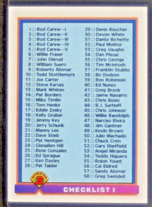 Baseball - 1991 Bowman Checklist I - Unmarked BB465 - Bild 1 von 2