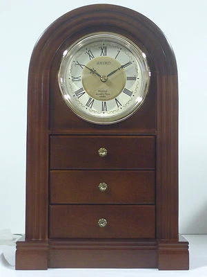 Seiko QXG327BLH  Clocks Musical Jewelry Box Mantel Dial Roman Numbers - Image 1 of 2