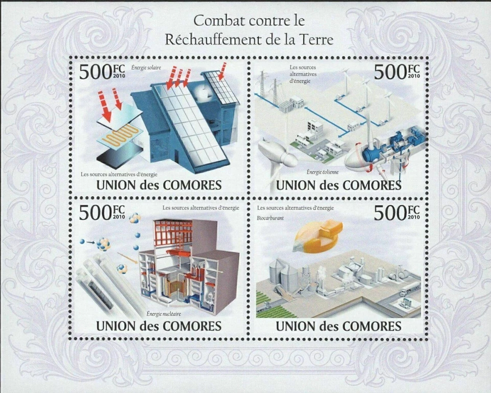 Fuentes de Energía Alternativa, Turbina Nuclear Solar Biocombustible Ciencia S/S MNH Foto 1 de 2