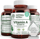 Natural Nutra Vitamin a 10,000 IU, Retinol Palmitate Dietary Supplement from Cod