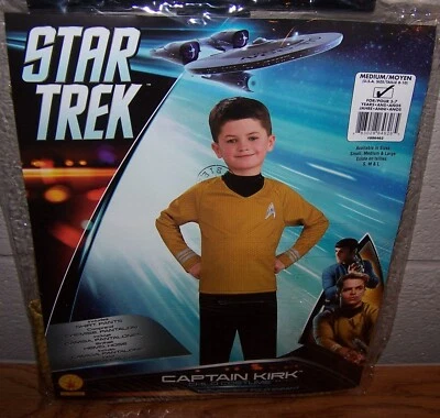 Size M 8/10 Boys (5-7 Yrs) Star Trek Captain Kirk Child Costume Rubies - Image 1 of 3