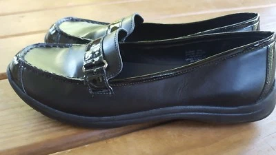 LL Bean Mocasines Zapatos Sin Cordones Planos Negro Charol Mujeres 9.5 M  Foto 1 de 4