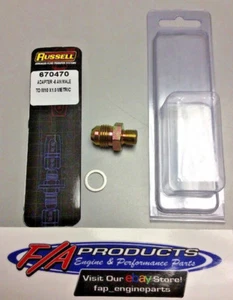 Fuel Hose Fitting adapter -6 AN Male To M10 X 1.0 Metric Male Russell 670470 - Picture 1 of 4