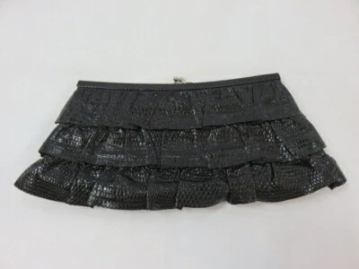 Bolso de mano Glen Miller de piel de serpiente negro  Foto 1 de 4