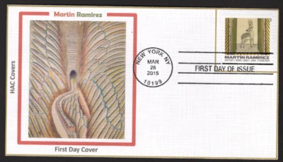 Martin Ramirez - 2015 FDC, SC# 4968 - 4972,  set of 5 FDCs, Flap Open - Image 1 of 3