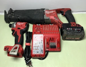 Milwaukee 3650-20 M18 18V 1/4" Driver + 2720-20 M18 Saw w 5.0 Ah batt+ charger - Picture 1 of 9