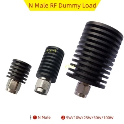 RF Coaxial Dummy Load Resistor N Male 5/10/25/50/100W 50Ω DC-3GHz/4GHz/6GHz lot - Image 1 of 4