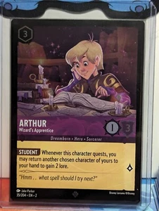 Disney Lorcana - Arthur, Wizard's Apprentice - Super Rare 35/204 COLD FOIL NM - Picture 1 of 3