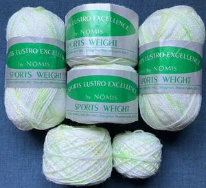 Nomis SPORTS LUSTRO EXCELLENCE Yarn Green Yellow White #695 - Picture 1 of 11