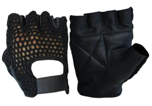 Leather Net Driving Weight Training Cycling Wheelchair Fitness Gloves - Picture 1 of 1