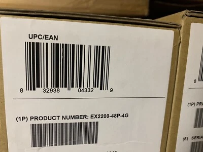 New Sealed Juniper EX2200-48P-4G 48x Gigabit Ethernet PoE+ 4x GE SFP Switch - Image 1 of 3