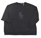 Polo Ralph Lauren sweat-shirt cuir grand poney noir 4XLT 4X grand neuf avec étiquettes