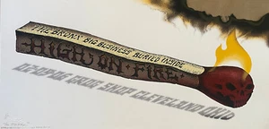 HIGH ON FIRE BURNED EDITION Silscreen Poster By Emek Signed Numbered and Doodled - Picture 1 of 9