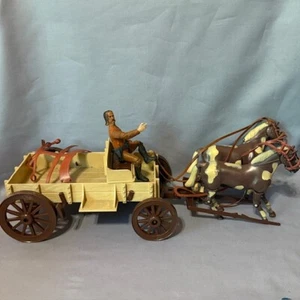 Vintage Excel Toy 1979 Legends West Cowboy Horse Carriage Wagon Buffalo Bill Set - Picture 1 of 6