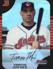 2005 Bowman Chrome Refractors Cleveland Indians Baseball Card #99 Travis Hafner