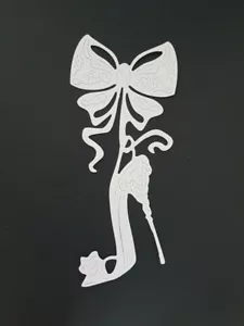Stiletto/High Heel Bow Die Cut Card Topper - Tattered Lace - 6 die cuts - White - Picture 1 of 1