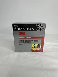 3M DS HD Diskettes Double Sided High Density 3.5" 10 Pack Floppy Disk New Sealed - Picture 1 of 6