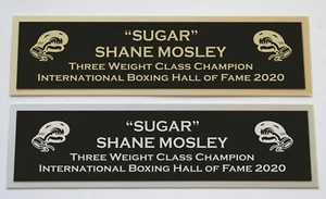 Sugar Shane Mosley nameplate for signed boxing gloves trunks photo - Picture 1 of 2