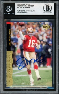 Joe Montana Signed 1995 Upper Deck Card 16 San Francisco 49ers Beckett #17606241 - Image 1 of 2